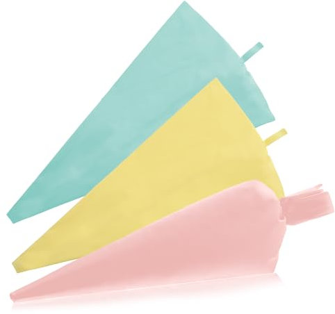 YQQYG Lot de 3 poches à douille en silicone, 40 cm, réutilisables, sac de piping bag, manga pastelera, petites poches à douille, réutilisables, pour la cuisson de biscuits, gâteaux