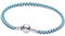 PANDORA Blaue Kordel Schlangen-Gliederarmband aus Sterling-Silber, Kombination aus Stoff und Metall, Moments Kollektion, Länge: 17 cm, 593816C01-17