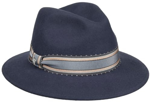 LIERYS Crescondo Travellerhut Made in Italy Herren Herbst Winter blau M (56-57 cm)