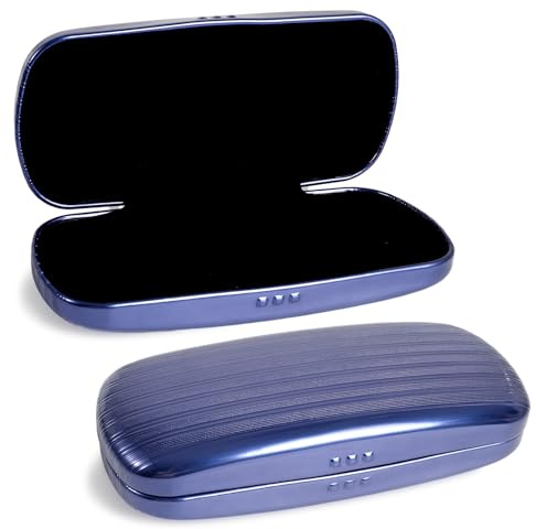 Hifot Brillenetui Hardcase Aluminium, Metall Lesebrillenetui hartschalen schwarz für Damen und Herren