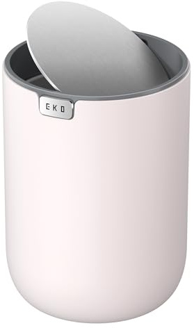 EKO Fandy Poubelle de Bureau 2,2 L avec Couvercle Basculant Rose