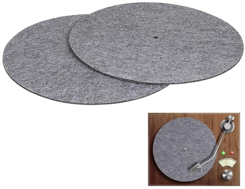 MAGICLULU Filzmatten mit Antivibrationsfunktion zur Klangverbesserung 2 Stück aus Filz Schallplatten Schutzmatten und Schonendem Vinylschutz für Plattenspieler