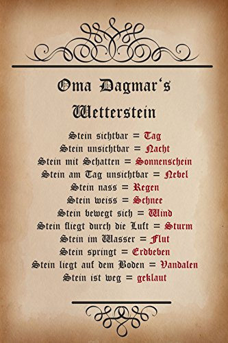 Melis-Folienwerkstatt Schild - Wetter-Stein Wunsch-Name - 60x40cm | 3mm Hartschaum – S00352-004 20 VAR