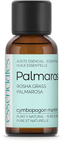 Essenciales - Aceite Esencial de Palmarosa, 100% Puro, 30 ml | Aceite Esencial Cymbopogon Martini