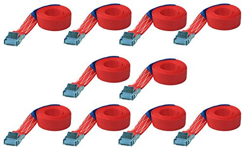 10x 2 meter Befestigungsriemen Spanngurt Zurrgurte Schnellspanner Schnellverschluss Gurt Bindegurte mit Klemmschloss 25mm Breit 10er set