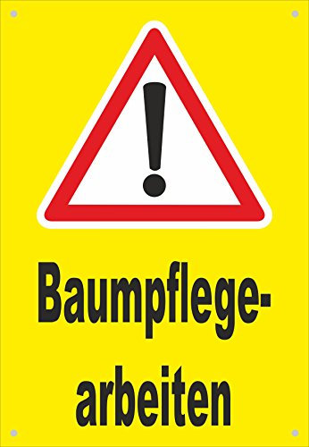 Absperr-Plane Absperr-Banner - Achtung Baumpflege-Arbeiten - 450x650mm mit Ösen – P00001-028-C - stabile PVC Werbe-Plane Werbe-Banner +++ in 4 Varianten erhältlich