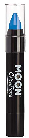 Moon Creations Crayones de pintura facial en barra | Pintura facial resistente al sudor y al agua | Sin crueldad | Para niños, adultos, disfraces, festivales, Halloween Azul oscuro 3.5g