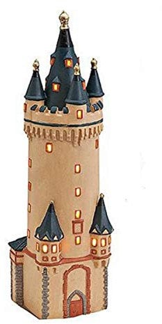 Tipigra Eschenheim Turm Frankfurt Lichthaus Serie Wurm Kg.Teelicht aus Porzellan 10x9x33 cm