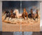 ABAKUHAUS Pferd Rustikaler Gardine, Equine Themed Tiere, Schlafzimmer Kräuselband Vorhang mit Schlaufen und Haken, 280 x 245 cm, Braun Sand