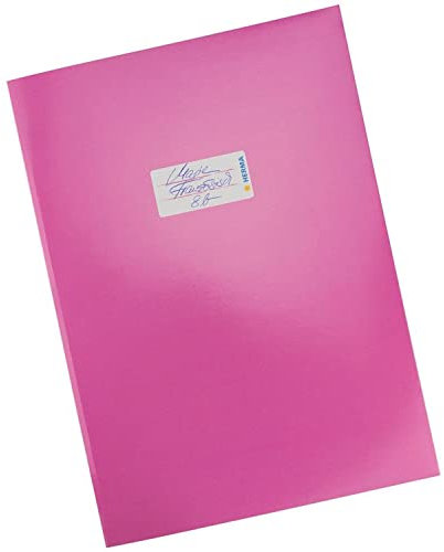 HERMA 19749 Heftumschlag A4 Karton Pink, Hefthülle mit Beschriftungsfeld aus stabilem & extra starkem Papier, Heftschoner für Schulhefte, farbig