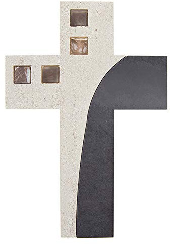Fritz Cox Steinkreuz 2 teilig 22cm mit Glas- und Steineinlagen