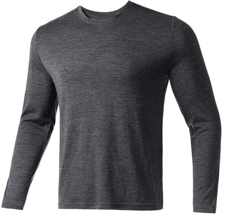 Merino Protect 100% sous Vetement Laine Merinos Homme Douces Chemises à Manches Longues Résistance aux Odeurs Pull pour la Chasse et la Randonnée