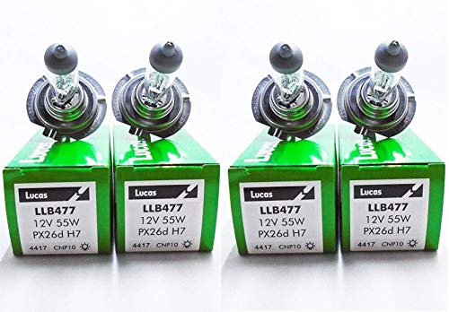 UKB4C 4 x Lucas H7 Headlight Headlamp Bulb 499 477 12V 55W 'E' Marked Dipped Beam (2 Pin)