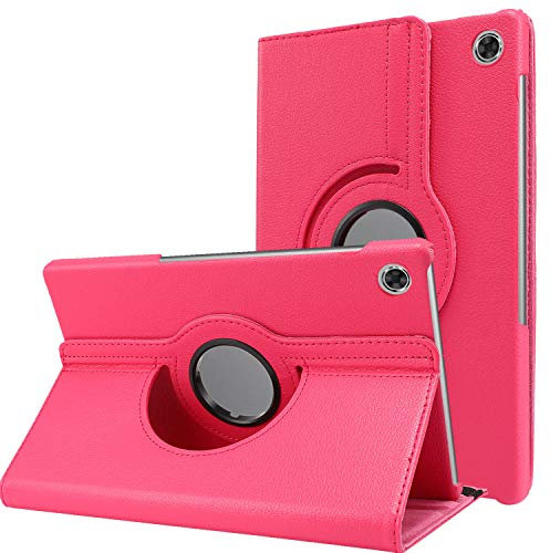 WHWOLF 360° Rotating Étui Lenovo Tab M10 Plus Coque (TB-X606F/X) 10.3, Antichoc avec Support Pivotant Multi-Angle PU Cuir pour Lenovo Tab M10 FHD Plus Housse -Rose
