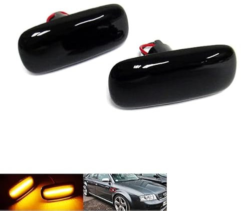 RZG 2x Seitenblinker schwarz LED Blinker für A2 A3 8L A6 S6 Allroad C5 A8 4D TT 8N