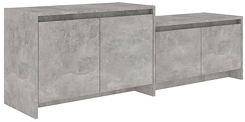 vidaXL TV Cabinet Living Room Bedroom Furniture Modern Lowboard Stereo Hifi Low Storage Cabinet TV Stand Entertainment Centre Concrete Grey Chipboard