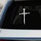 Nagelkreuz Aufkleber für Autos, christliches Kreuz, reflektierend, wasserdicht, Vinyl, Autoaufkleber für Stoßstange, LKW, Fenster, 11,5 x 18 cm (1 Stück, reflektierendes Weiß)