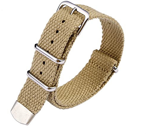 SKM Sport-Leinenuhr mit NATO Herren-Armband-Zubeh?r für R-Olex Water Ghost Seiko No. 5 Nylon-Armband 20 mm 22 mm (Farbe: Khaki, Gr??e: 22 mm)