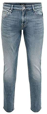Only & Sons ONSLOOM Slim Blue Grey 4064 TAI DNM NOOS | Slim Fit, Casual, Bei max. 40 grad im schongang waschen