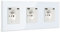 BSEED Triple Prise Murale avec USB et 1 Type C,16A Prise de Courant Alternatif avec Panneau en Verre,Multiprise Murale Max 2.1A,Convient au Smartphone, à la Tablette (3 Prise avec USB et Type C,Blanc)