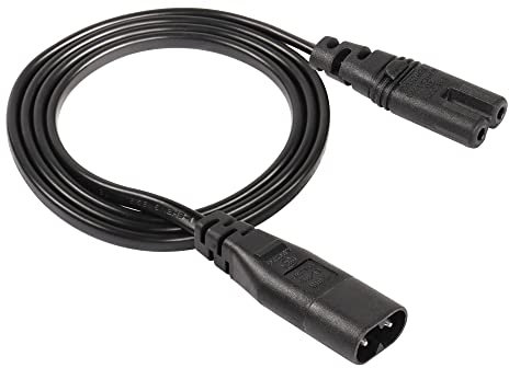 CERRXIAN 3.3 Ft IEC 320 C7 to C8 Power Cable,C8 Male to C7 Female Extension Supply Main Adapter Cable,2.5A 250V for Computer Monitor, Printer,Scanner,Etc