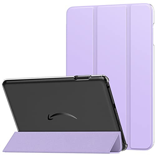 MoKo Case Fits All-New Amazon Fire HD 8 & 8 Plus Tablet (12/10th Gen, 2024/2022/2020)8,PU Leather Trifold Stand Cover with Translucent Frosted Backshell with Auto Wake/Sleep Function, Taro Purple