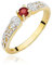 Damen Ring 585 14k Gold Gelbgold echt Rubin Edelstein Diamanten Brillanten