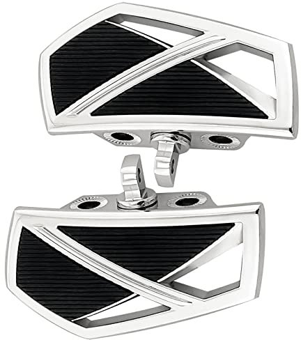 FATECIM Repose-pieds de moto pour moto - Mini planches de plancher passager arrière avec adaptateurs de montage mâle réglables universels pour Harley Davidson Honda Suzuki Yamaha Triumph Chrome