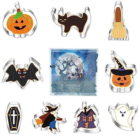 Yealoo Keksausstecher Halloween 9pcs Plätzchen Ausstecher Ausstechformen Plätzchenausstecher Set