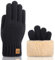 Yemlarey Winter Handschuhe Herren Damen Warme Touchscreen Strickhandschuhe mit Dicke Fleece Flauschige Fäustlinge fur männer Frauen (Schwarz, Herren)