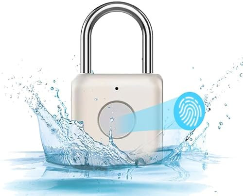 Fingerabdruck-Vorhängeschloss,USB-Aufladung Biometrisch Hohe Sicherheitsverriegelung Mini-Vorhängeschloss für Fitnessstudio,Schulschließfach,Rucksack,Gepäck,Gelb