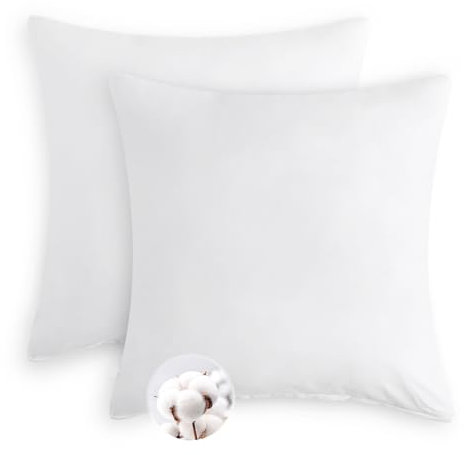 Aisbo Kissenbezug 80x80 Baumwolle 2er Set - weiche Kopfkissenbezug 80 x 80 Weiß mit Reißverschluss, 80x80cm Weiss Pillow Cover Pillowcase