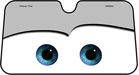 BommFu Cartoon Car Visor, Car Front Windshield Sun Shade Visor With Cartoon Eyes, Aluminium Foil Car Sun Visors Car Front Window Sunshade, Foldable Windscreen Sunshades Keep Car Cool 130 × 70 CM