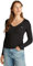 Tommy Jeans Camiseta de Manga Larga Mujer Slim Fit Essential V-Neck con Cuello de Pico, Negro (Black), XXS