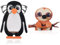 Betinyar Brillenständer mit Tiermotiven, Pinguin und Faultier-Brillenhalter aus Holz, 2 Stück