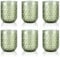 Joeyan Lot de 6 Petits 200 ml Verres à Boire Verts, Ensemble de Verres à Eau Colorés Avec Motif en Relief en Diamant, Verres Vintage Pour Bar de Restaurant à Domicile, Passe au Lave-Vaisselle