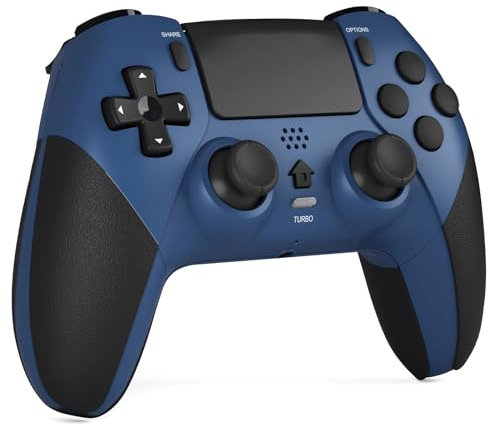 CHEREEKI Controller per PS4, Controller Bluetooth con 2 Pulsanti Programmabili Gamepad Wireless con Doppia Vibrazione Sensore Giroscopico a 6 Assi Touch Pad Altoparlante Integrato