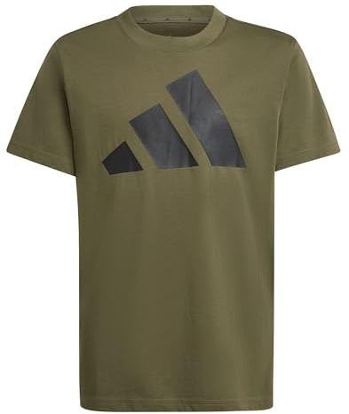 adidas Unisex Kids Essentials Big Logo T-Shirt, Olive strata/Black, 15-16 Years
