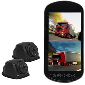 7inch Bus Monitor Car Bus Truck Side Split View Mirror 1080P Dual Lens Camera Rearview Mirror Security System