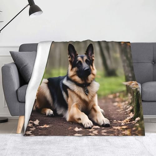 YYHWHJDE Deckenbezug, 152,4 x 127 cm, geeignet für Sofa, Bett, Schlafzimmer, Reisen, Camping, Ahorn, Deutscher Schäferhund, Drucke