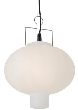 Qazqa Modern außen Pendelleuchte, Pendellampe für den Garten - Pion - Weiß, max. 23W, Geeignet für LED, 35cm, IP44, Rund
