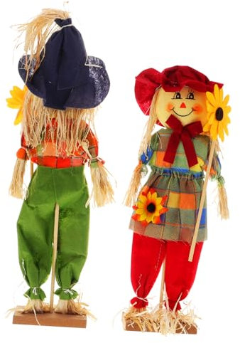 VANZACK 2stücke Halloween Vogelscheuchen Garten Dekoration Niedliche Erntedank Figuren Für Innen Und Außenbereich Wetterbeständig Einfache Installation Für Garten Und Terrasse