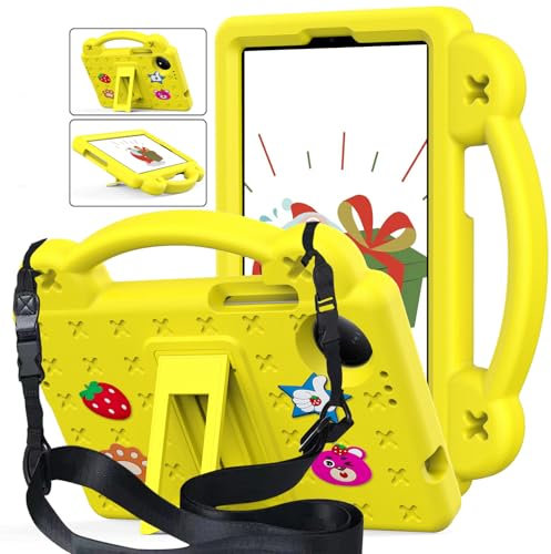 Custodia Bambini Compatibile per Xiaomi Redmi Pad SE 8,7 Pollici 4G 2024 Tablet, Cover Protettiva EVA Antiurto con [Tracolla] [Maniglia], Giallo