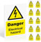 10Pcs Danger Electrical Hazard Stickers, 150x100mm Self-Adhesive Vinyl Sticker, Matte Finish, Safety Warning Signs for Electrical Areas