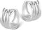 Silber 925 Creolen Ohrringe, ALEXCRAFT Silber 925 Ohrringe Ketten Twist Ohrring Oval Silberen Creolen Groß Klobig Dick Leicht Breit Chunky Ohrring Knorpel Kreolen Huggie Kleine Creole Damen Frauen