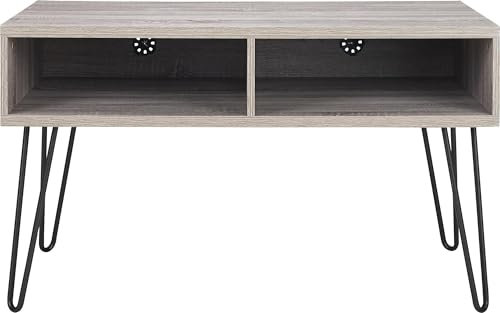 TV-Bank >Sone< TV-Bank Sone in Grau mit schwarzen Metallfüßen, 107 cm breit, modern und stabil für Wohnzimmer, mit Stauraum, einfache Montage, belastbar bis 22 kg, Elegantes Design.