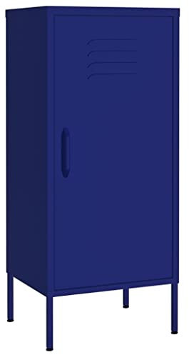 Hochschrank Aktenschrank mit 2 verstellbaren Einlegeböden für Küche Speisekammer Aufbewahrung 102cm Vertikaler Metallschrank mit Tür für Wohnzimmer Schlafzimmer Büro Blau