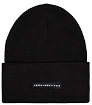 Alpha Industries Herren Beanie-Mütze Rubber Logo Beanie