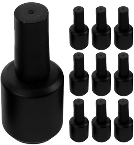COLLBATH 12pcs Empty Glass Nail Polish Bottles Brush Cap Bulk Refillable Containers for Gel Polish Samples DIY Manicure