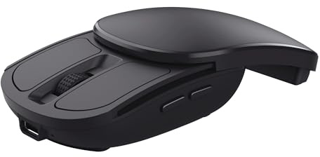 Trust Zylo Souris sans Fil Pliable Portable Seulement 55 g, Noir | 1000-2400 DPI, Récepteur USB-C Stockable, Souris d'Ordinateur Compacte Rechargeable pour Droitier PC Mac